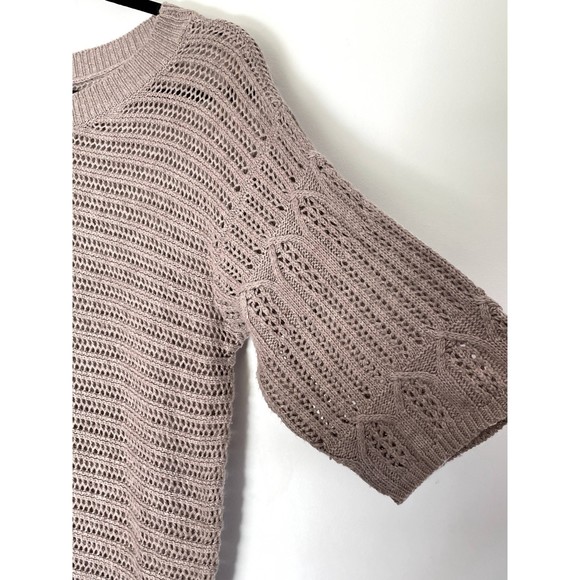 Mystree Open Knit Mohair Blend Neutral Boho Sweater Size Medium - Large A54 - Picture 8 of 10